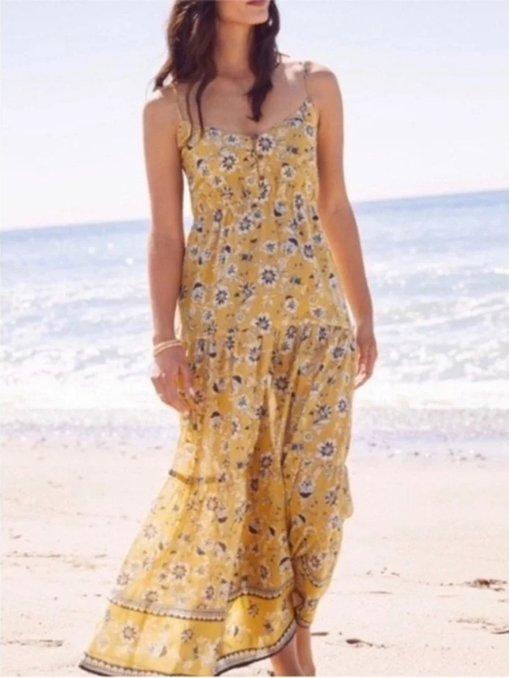 Evereve Collette Maxi Dress - Spaghetti Strap Summer Dress NWT size S